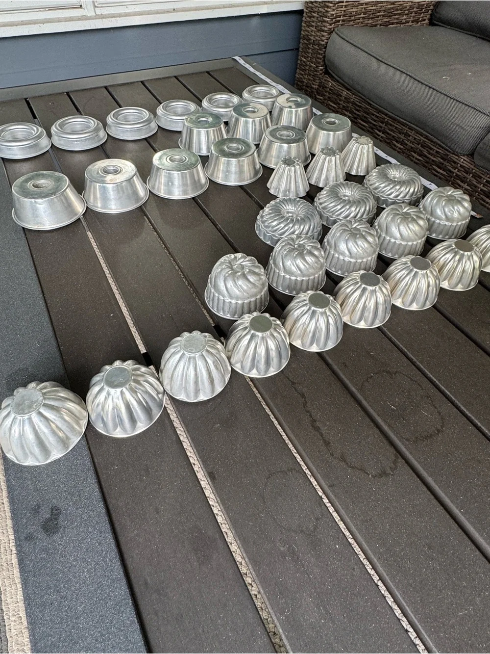 Vintage Aluminum Mini Baking Molds Lot of 36 Bundt Jello Tart Cake Assorted